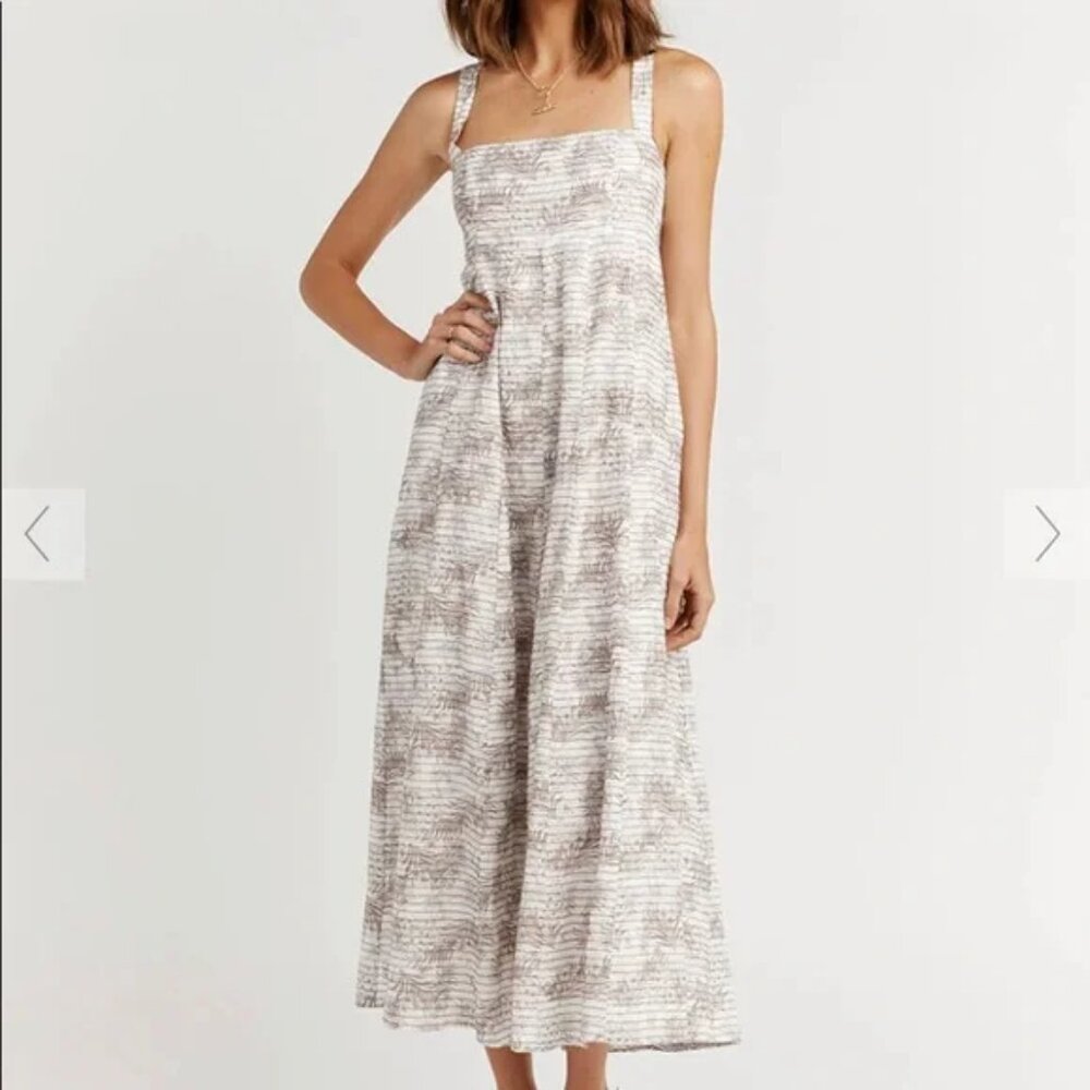 DISSH NWT Kiki Chocolate Palm Midi Dress Size 4 US (Size 8 AUS)
